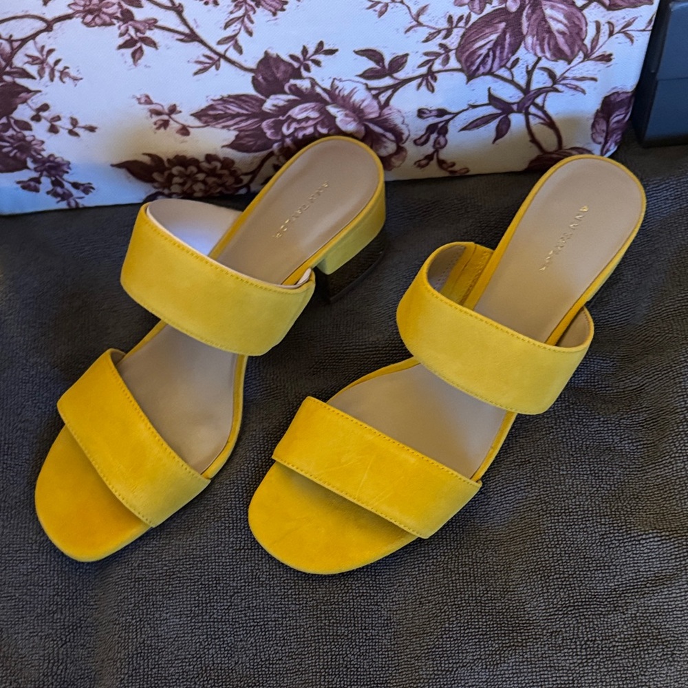 Ann Taylor Yellow Suede Sandals